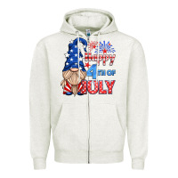 Oatmeal Heather happy 4th of july gnome Zipper Hoodie - HRA Design Shop