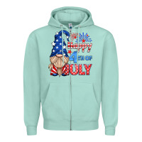 Seafoam happy 4th of july gnome Zipper Hoodie - HRA Design Shop