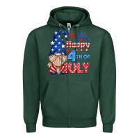 Sports Green happy 4th of july gnome Zipper Hoodie - HRA Design Shop