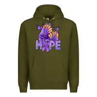 Army Green Hope all Cancers nails Premium Hoodie - NancyCooperArtShop