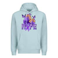 Blue Mist Hope all Cancers nails Premium Hoodie - NancyCooperArtShop