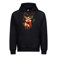 Black reindeer in christmas Urban Hoodie - MaliasSmallBusiness