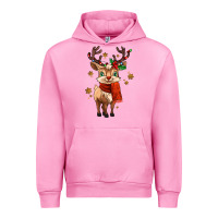 Fuchsia Pink reindeer in christmas Urban Hoodie - MaliasSmallBusiness