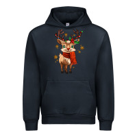 Navy reindeer in christmas Urban Hoodie - MaliasSmallBusiness