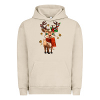 Pigment French Oak reindeer in christmas Urban Hoodie - MaliasSmallBusiness