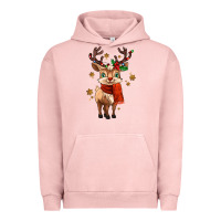 Pigment Salmon reindeer in christmas Urban Hoodie - MaliasSmallBusiness