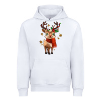 White reindeer in christmas Urban Hoodie - MaliasSmallBusiness