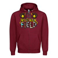 Burgundy my heart is on that field Zipper Hoodie - CowhideDigitalArt