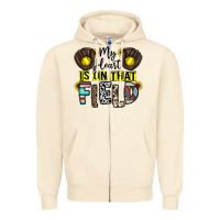 Sandshell my heart is on that field Zipper Hoodie - CowhideDigitalArt