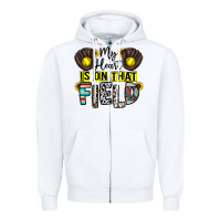 White my heart is on that field Zipper Hoodie - CowhideDigitalArt