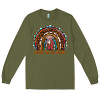 Army Green gobble till you wobble thanksgiving rainbow Long Sleeve Tee - RanaPortraitStore