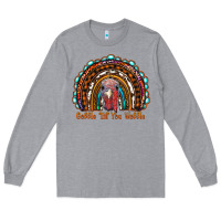 Heather Grey gobble till you wobble thanksgiving rainbow Long Sleeve Tee - RanaPortraitStore