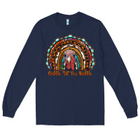 Navy gobble till you wobble thanksgiving rainbow Long Sleeve Tee - RanaPortraitStore