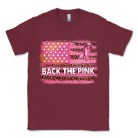 Burgundy Back The Pink American Flag Classic Tee - texasbilliewilder