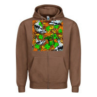 Chestnut St patricks  duck with leprechaun hat  seamless Zipper Hoodie - FaDigitalArtStudio