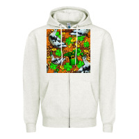 Oatmeal Heather St patricks  duck with leprechaun hat  seamless Zipper Hoodie - FaDigitalArtStudio