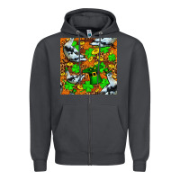 Smoke St patricks  duck with leprechaun hat  seamless Zipper Hoodie - FaDigitalArtStudio