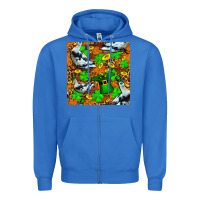 True Royal St patricks  duck with leprechaun hat  seamless Zipper Hoodie - FaDigitalArtStudio
