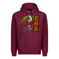 Burgundy grinch hand cma nurse Premium Hoodie - NancyCooperArtShop