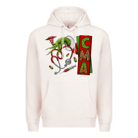 Pale Pink grinch hand cma nurse Premium Hoodie - NancyCooperArtShop