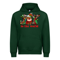 Forest Green joy to the world christmas deer Urban Hoodie - MaliasSmallBusiness