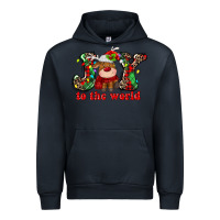 Navy joy to the world christmas deer Urban Hoodie - MaliasSmallBusiness