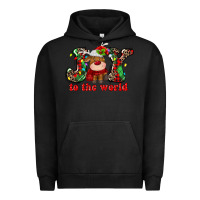 Pigment Black joy to the world christmas deer Urban Hoodie - MaliasSmallBusiness