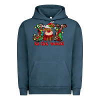 Pigment Midnight Navy joy to the world christmas deer Urban Hoodie - MaliasSmallBusiness