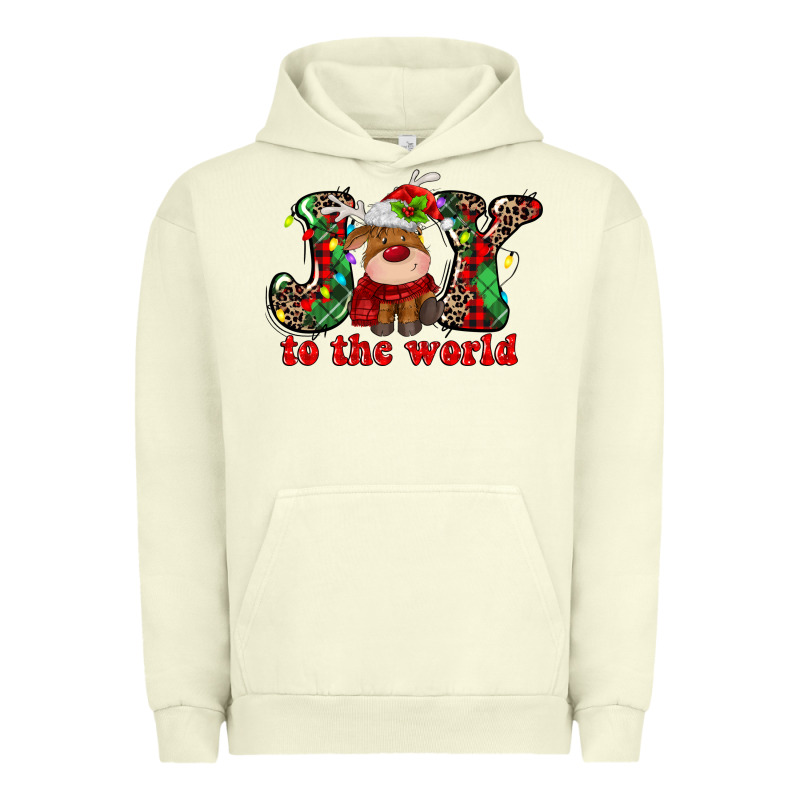 Joy To The World Christmas Deer Urban Hoodie by MaliasSmallBusiness | Teevron