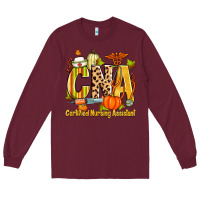 Burgundy fall cna certified nursing assistant Long Sleeve Tee - Zillion Design Studio