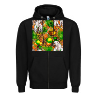 Black St patricks  goat family with balloons seamless Zipper Hoodie - FaDigitalArtStudio