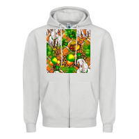 Dove Grey St patricks  goat family with balloons seamless Zipper Hoodie - FaDigitalArtStudio