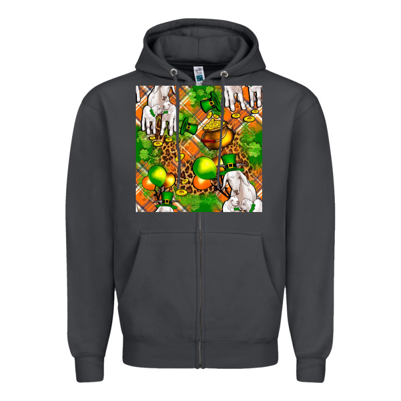 St Patricks  Goat Family With Balloons Seamless Zipper Hoodie by FaDigitalArtStudio | Teevron