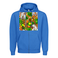 True Royal St patricks  goat family with balloons seamless Zipper Hoodie - FaDigitalArtStudio