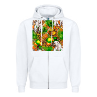 White St patricks  goat family with balloons seamless Zipper Hoodie - FaDigitalArtStudio