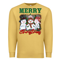 Antique Gold merry christmas snowman Premium Sweatshirt - AdoDesignShop