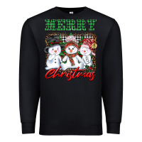 Black merry christmas snowman Premium Sweatshirt - AdoDesignShop
