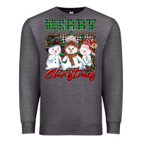 Charcoal Heather merry christmas snowman Premium Sweatshirt - AdoDesignShop