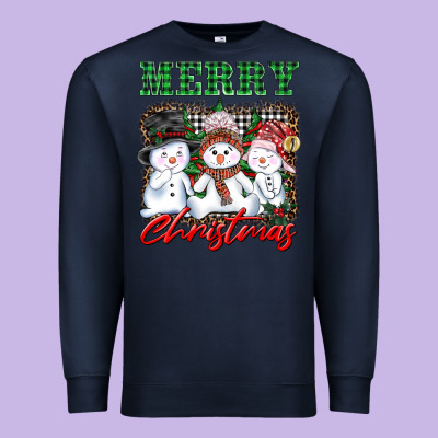 Merry Christmas Snowman Premium Sweatshirt Designed By Adodesignshop