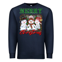 Navy merry christmas snowman Premium Sweatshirt - AdoDesignShop