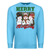 Ocean Blue merry christmas snowman Premium Sweatshirt - AdoDesignShop