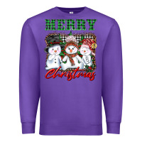 Purple merry christmas snowman Premium Sweatshirt - AdoDesignShop