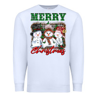 White merry christmas snowman Premium Sweatshirt - AdoDesignShop