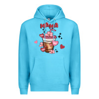 Ocean Blue mama coffee cups Premium Hoodie - MaliasSmallBusiness