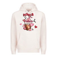 Pale Pink mama coffee cups Premium Hoodie - MaliasSmallBusiness