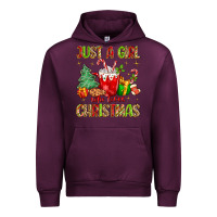 Mauve Wine just a girl who loves christmas Urban Hoodie - MaliasSmallBusiness
