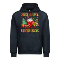 Navy just a girl who loves christmas Urban Hoodie - MaliasSmallBusiness