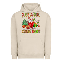 Pigment French Oak just a girl who loves christmas Urban Hoodie - MaliasSmallBusiness