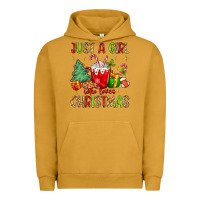 Pigment Peanut Butter just a girl who loves christmas Urban Hoodie - MaliasSmallBusiness