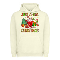 Pigment Pistachio just a girl who loves christmas Urban Hoodie - MaliasSmallBusiness